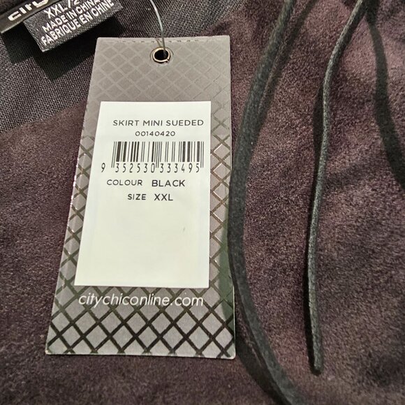 City Chic Womens Plus Sz 24 Faux Suede Comfy Skirt Front Lace Up Wimsigoth Emo - Picture 10 of 12